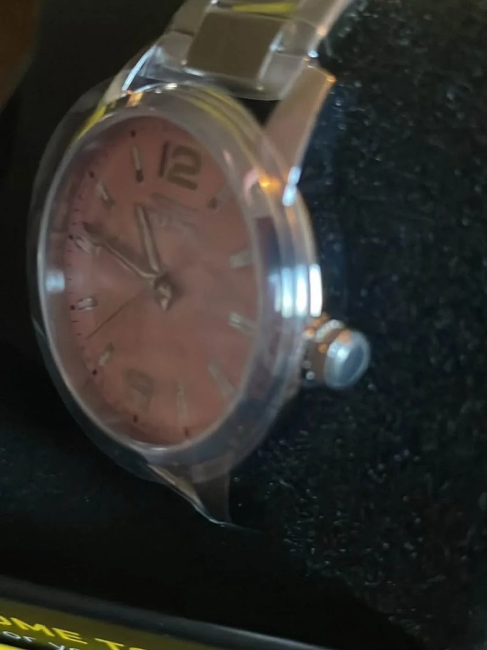 Invicta Men’s Silver Watch with Pink Sunray Dial